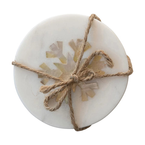 Marble Snowflake Coasters - Set of 4