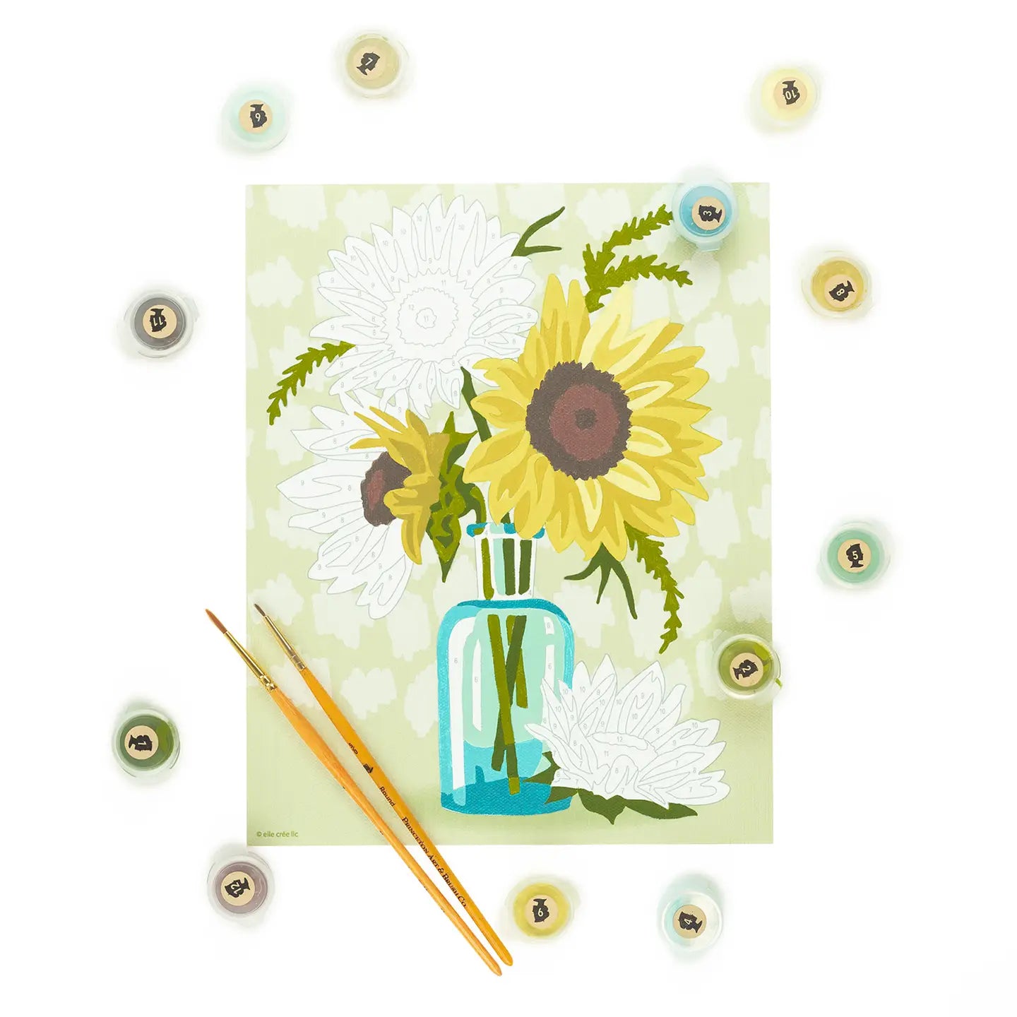 Sunflowers in Vase Paint-By-Number Kit