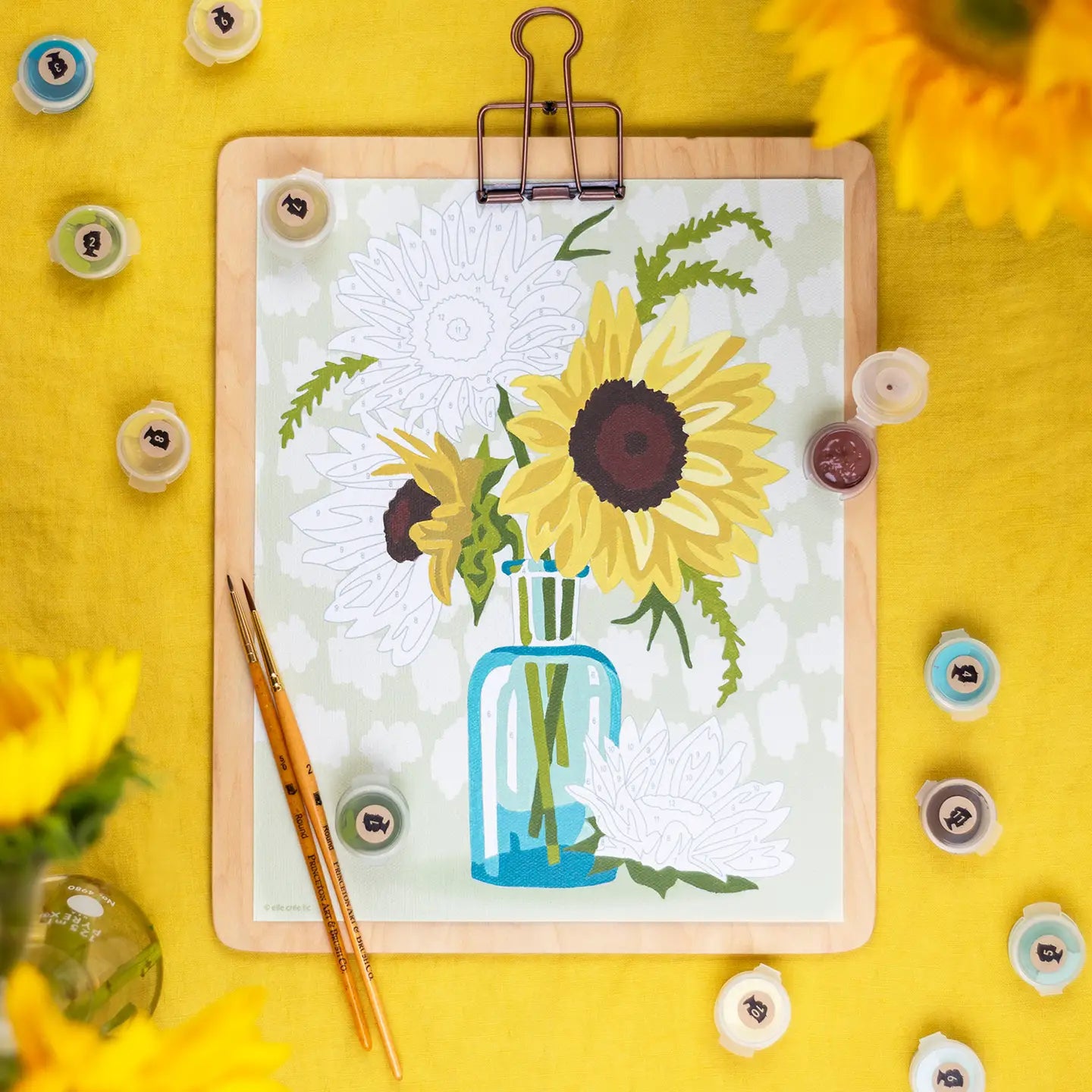 Sunflowers in Vase Paint-By-Number Kit