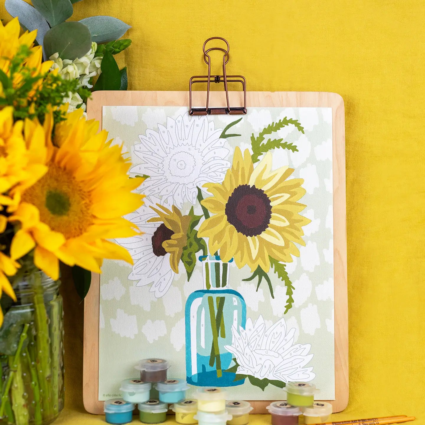 Sunflowers in Vase Paint-By-Number Kit