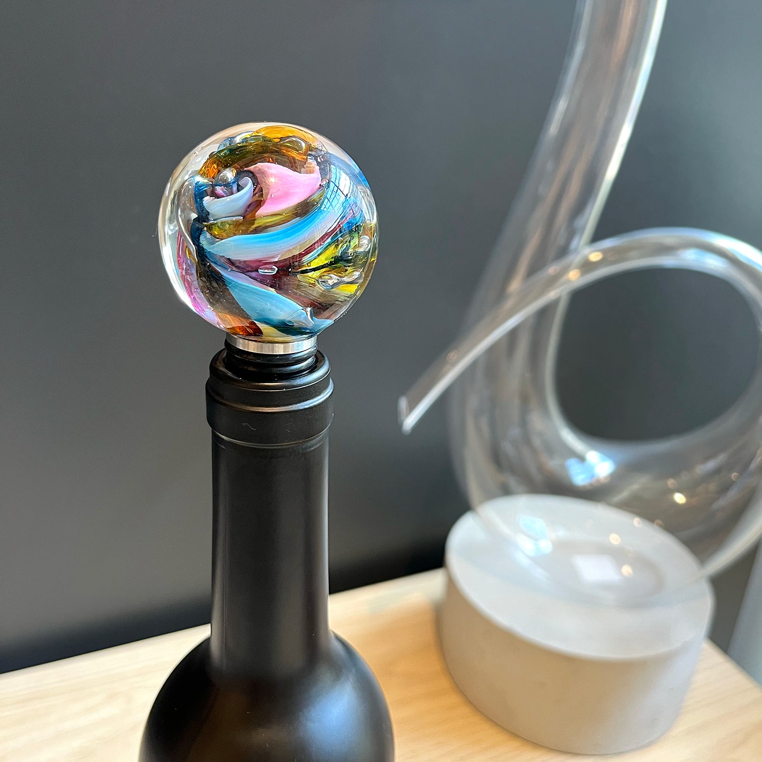 Blown Glass Wine Stopper