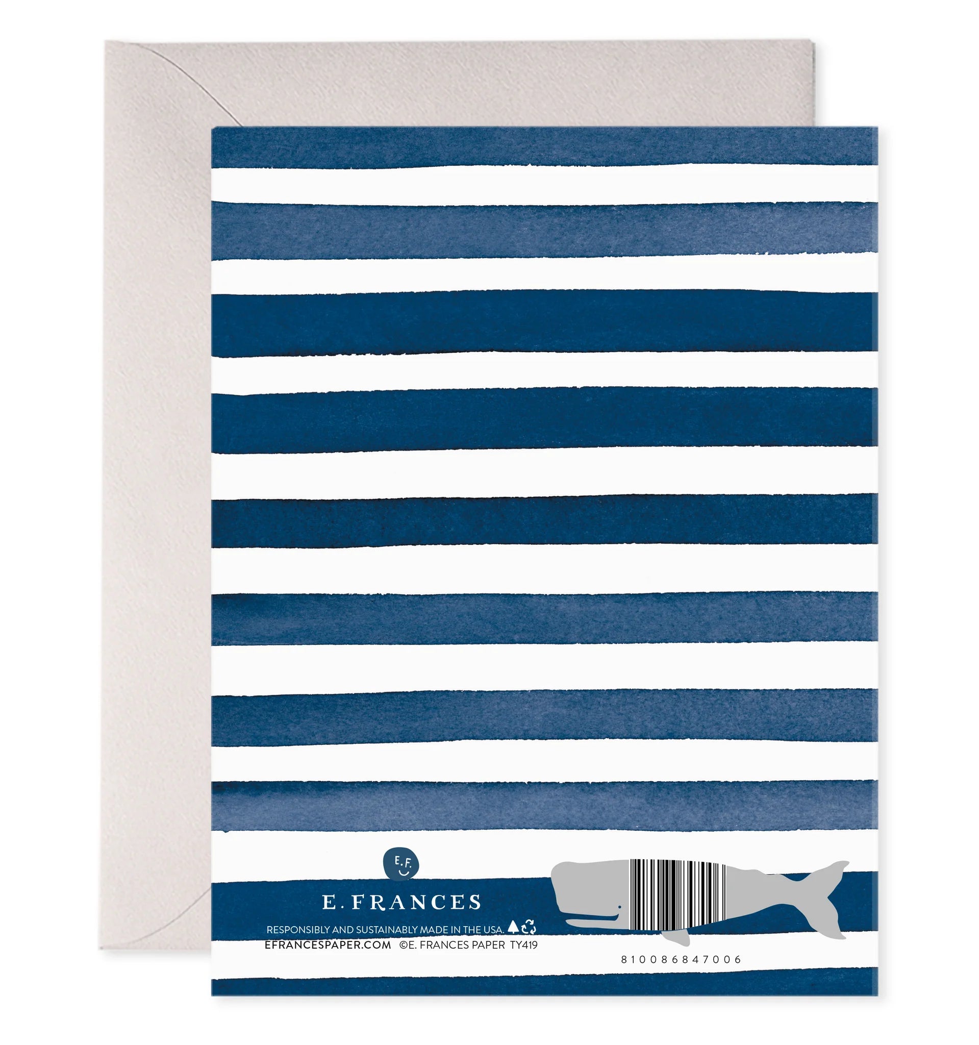 Navy Stripes Thank You Card