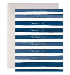 Navy Stripes Thank You Card