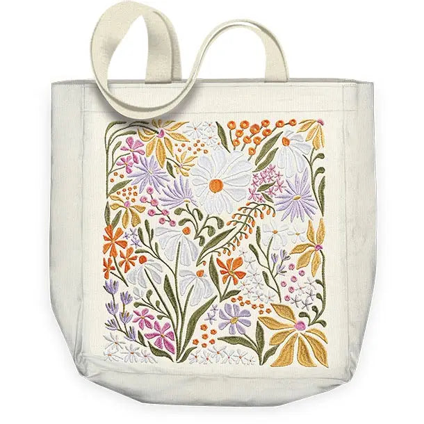 Embroidered Tote Bag - Wildflowers