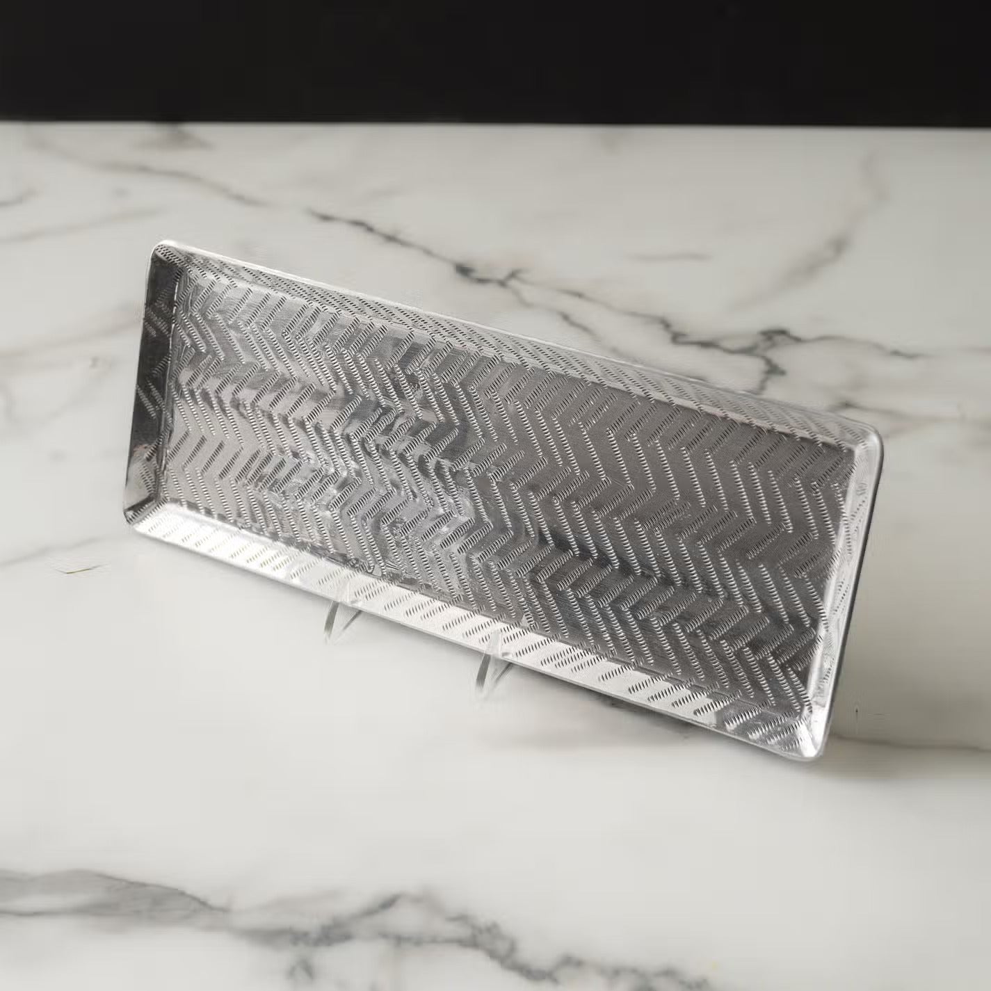 Hammered Aluminum Rectangular Serving Trays