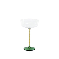 Vicenza Green and Amber Coupe Glass