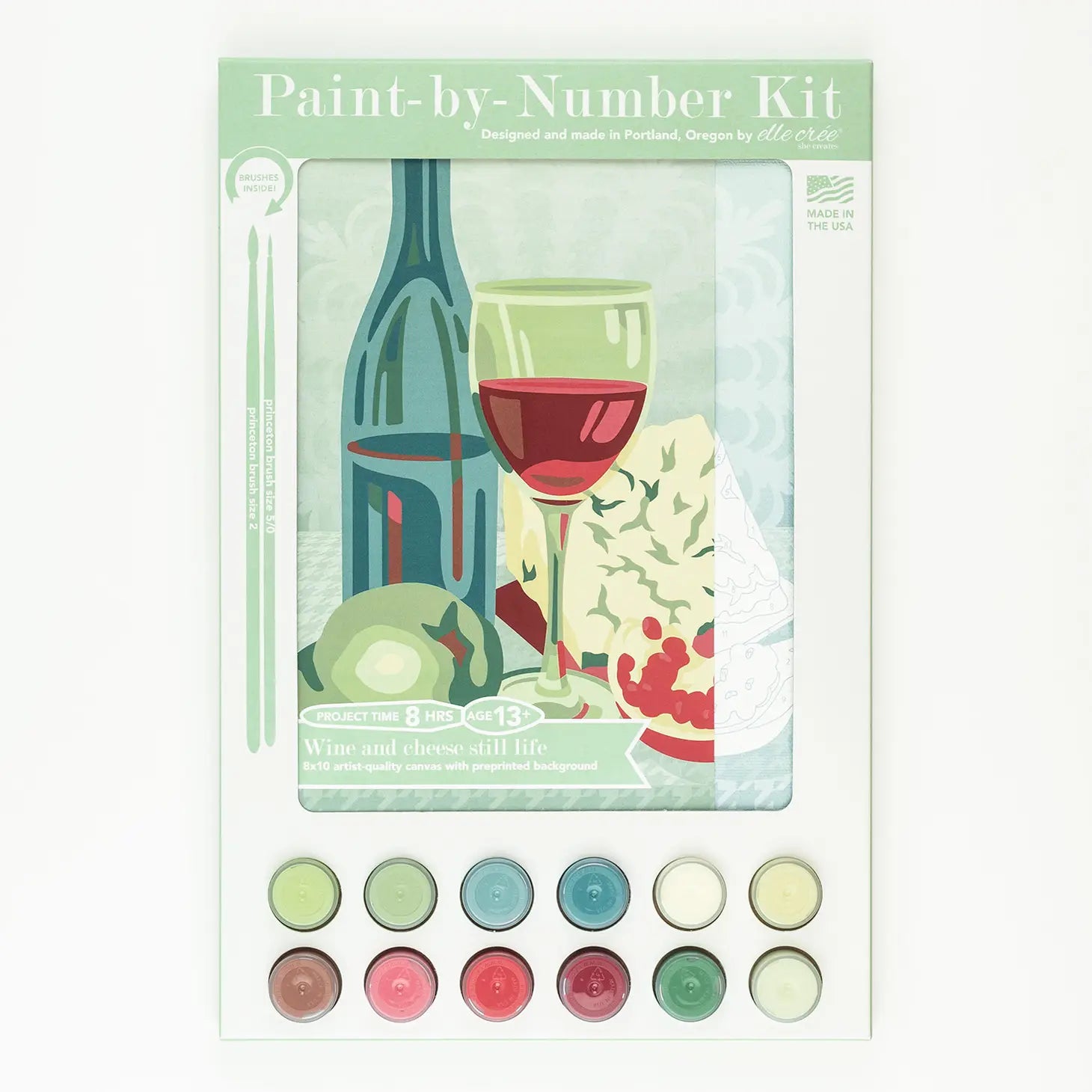 Wine & Cheese Still Life Paint-By-Number Kit