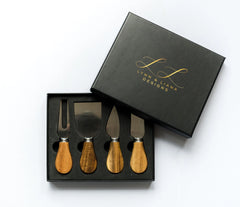 4-Piece Acacia Cheese Tool Set