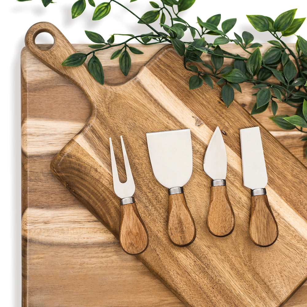 4-Piece Acacia Cheese Tool Set