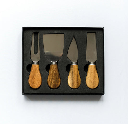 4-Piece Acacia Cheese Tool Set 1760