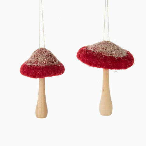 Woodland Mushroom Felt Top Ornament