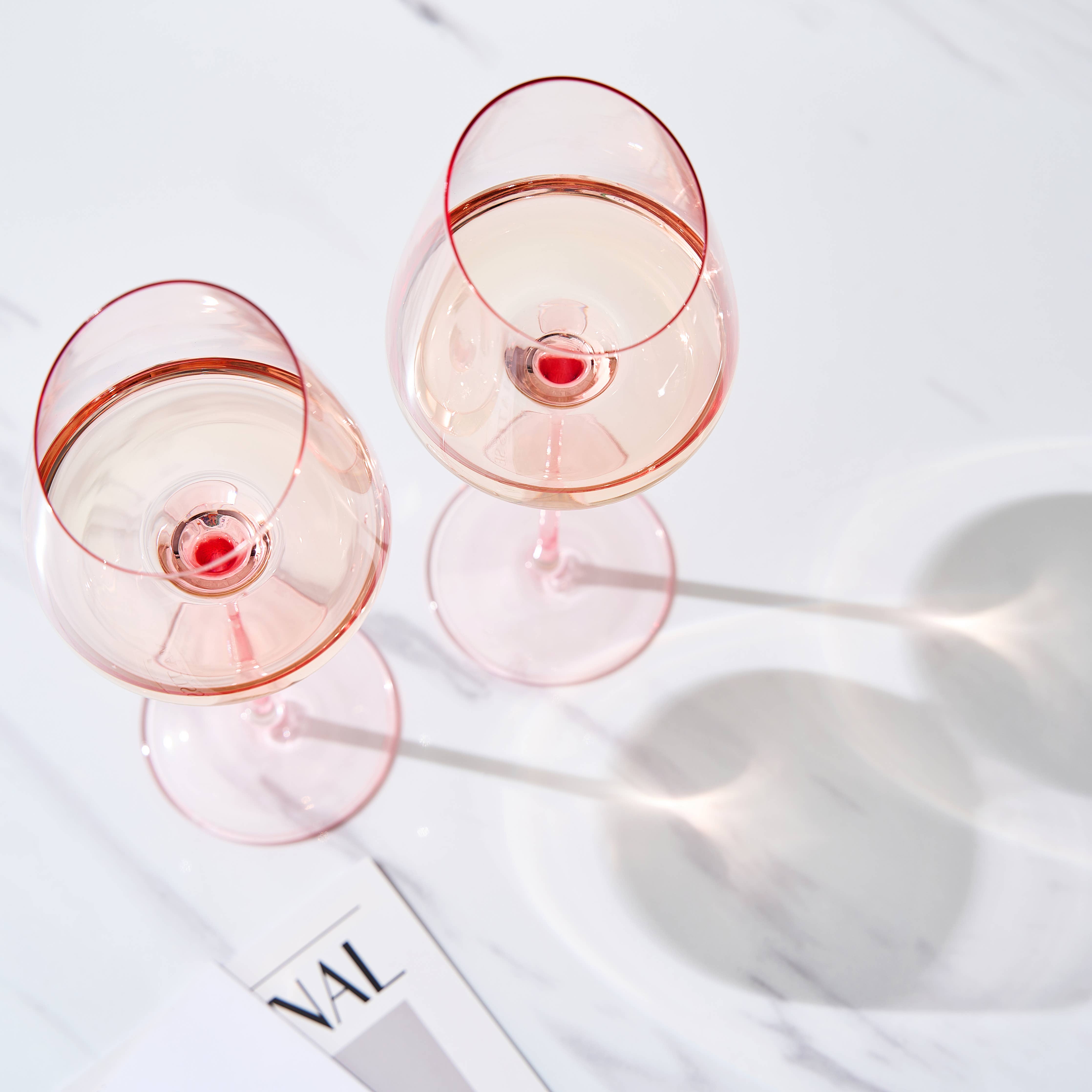 Blush Slant Wine Glass Set