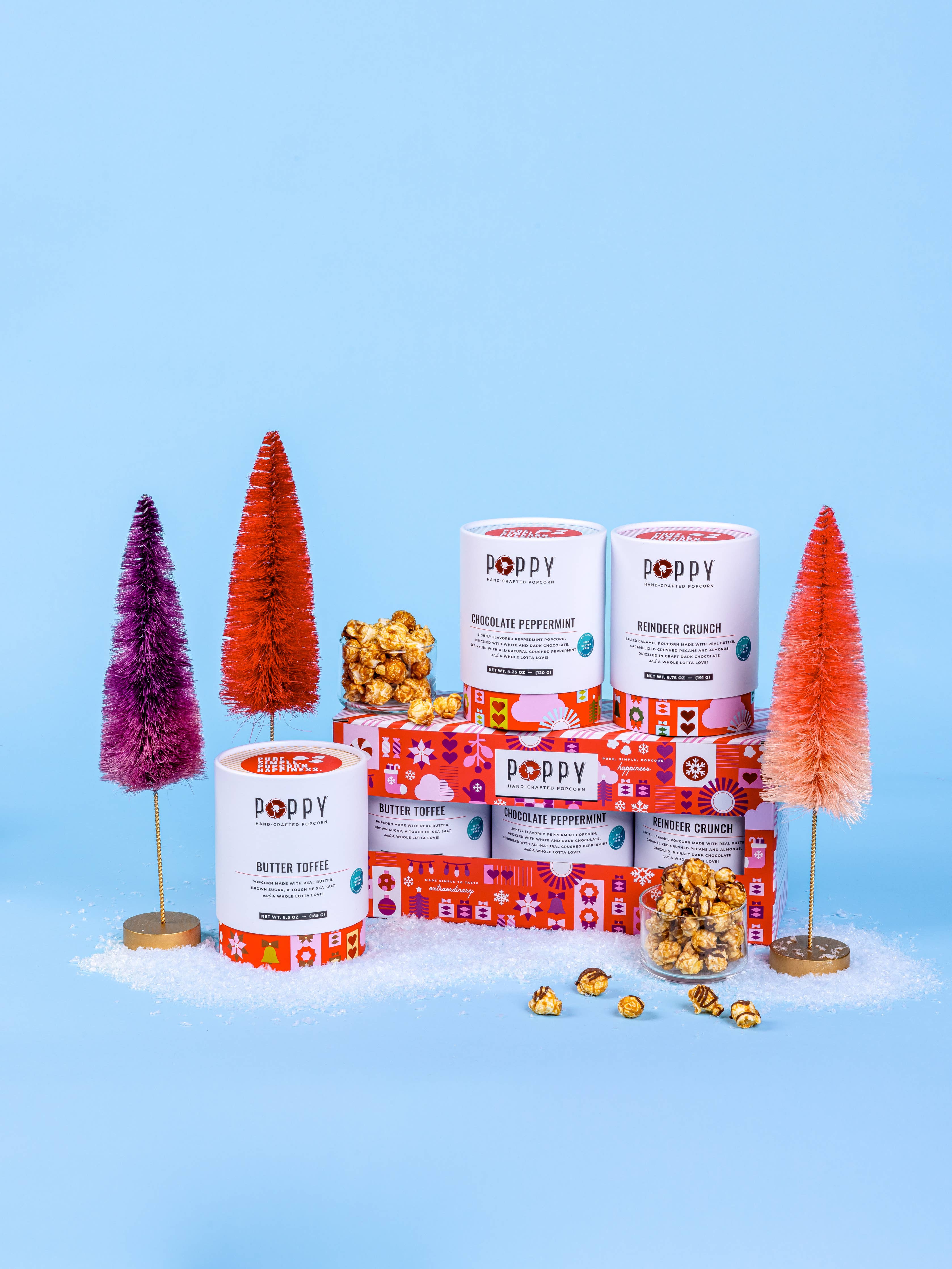 Holiday Popcorn Cylinder Trio