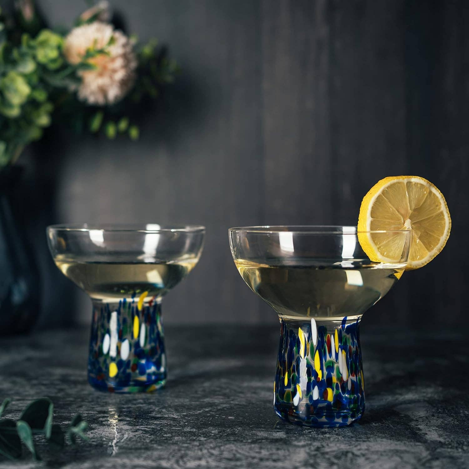 Stemless Confetti Margarita Glass