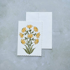 Champaca Saffron Block Print Greeting Card
