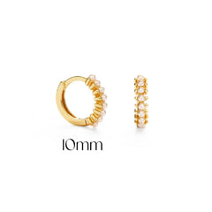 Tiny Pearl Huggie Hoops