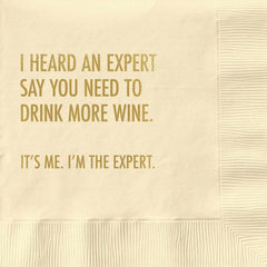 Drink More Wine Cocktail Napkin