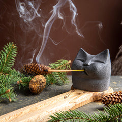 Smiling Cat Incense Stick Holder