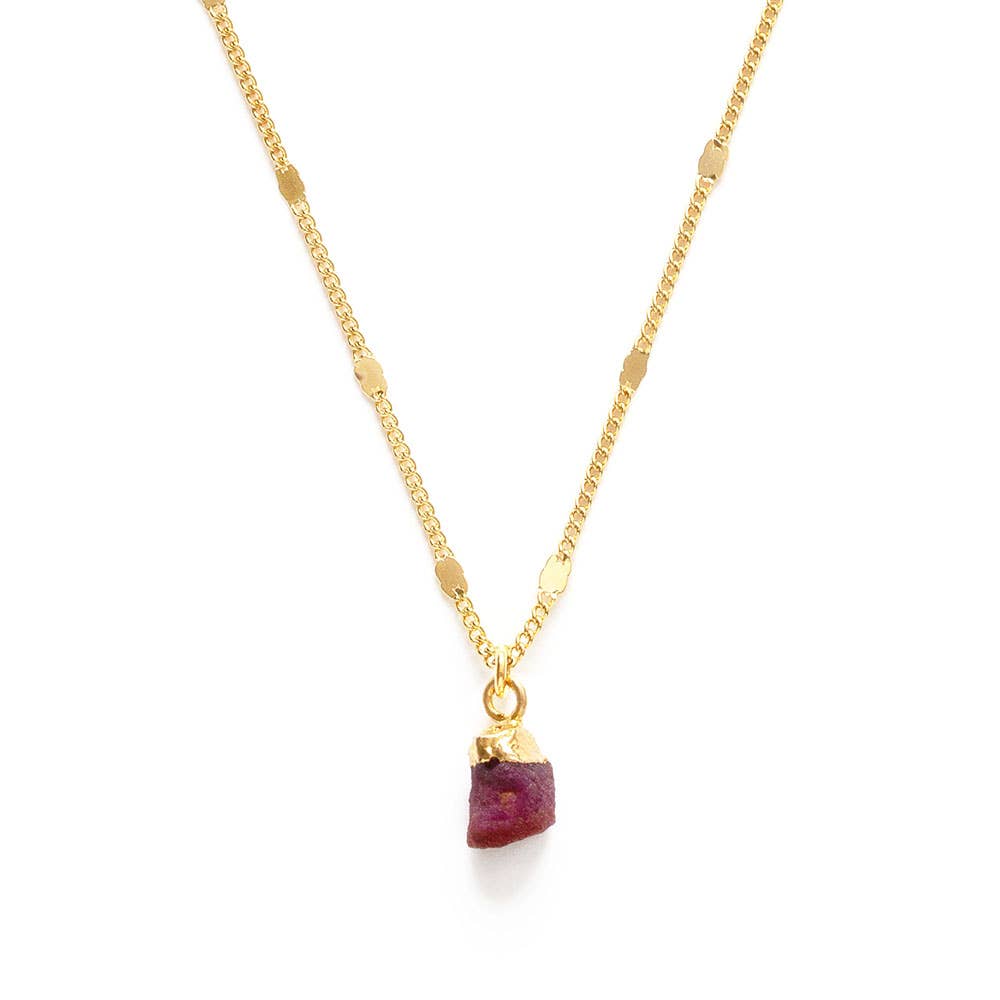 Raw Cut Gemstone Necklace