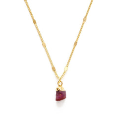 Raw Cut Gemstone Necklace