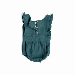 Peacock Backless Cotton Romper