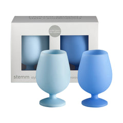 Stemm Silicone Unbreakable Wine Glasses - Sky Set