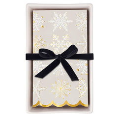 Snowflakes Guest Towels with Ceramic Tray