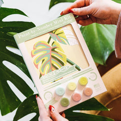 Monstera Leaves Mini Paint-by-Number Kit