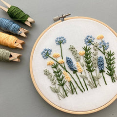Meadow in Blue & Yellow Embroidery Kit