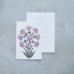 Champaca Lilac Block Print Greeting Card