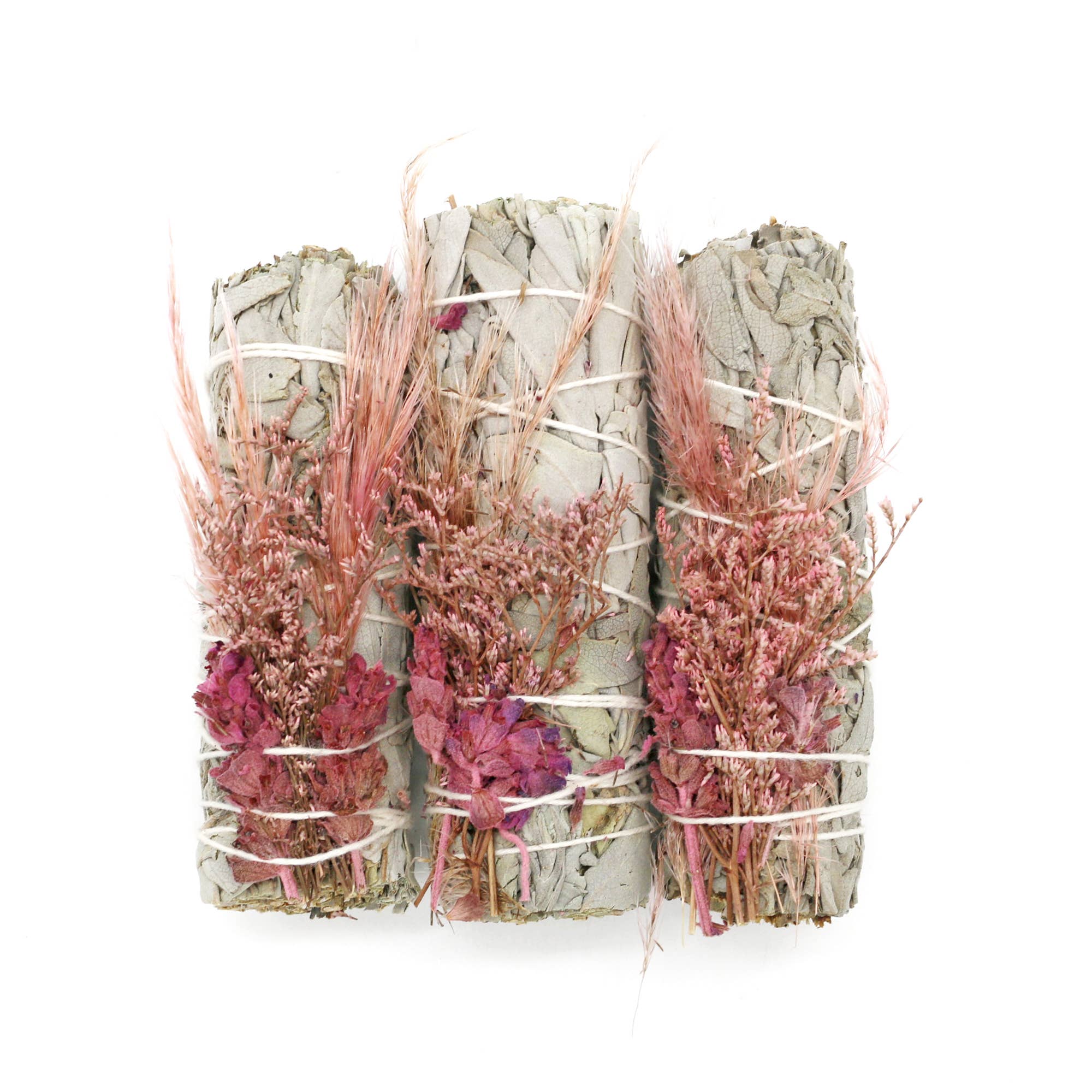 Pink Bouquet White Sage Smudge Stick