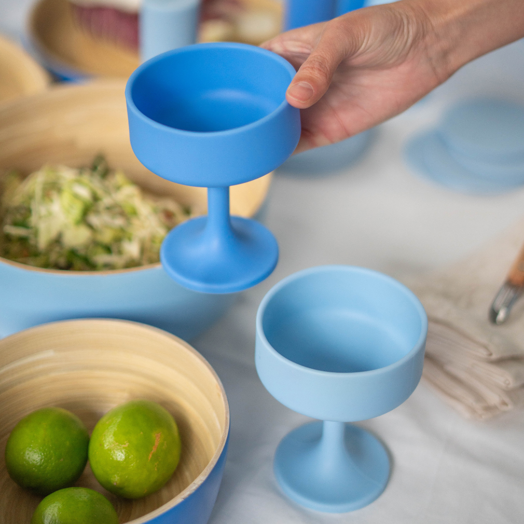 Mecc Silicone Unbreakable Cocktail Glasses - Sky Set
