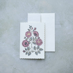 Gulab Dusky Pink Block Print Greeting Card