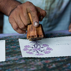 Champaca Lilac Block Print Greeting Card