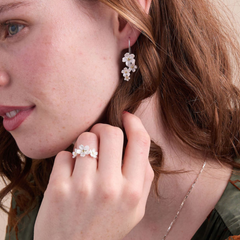 Cherry Blossom Silver Drop Earrings