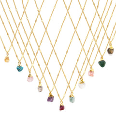 Raw Cut Gemstone Necklace