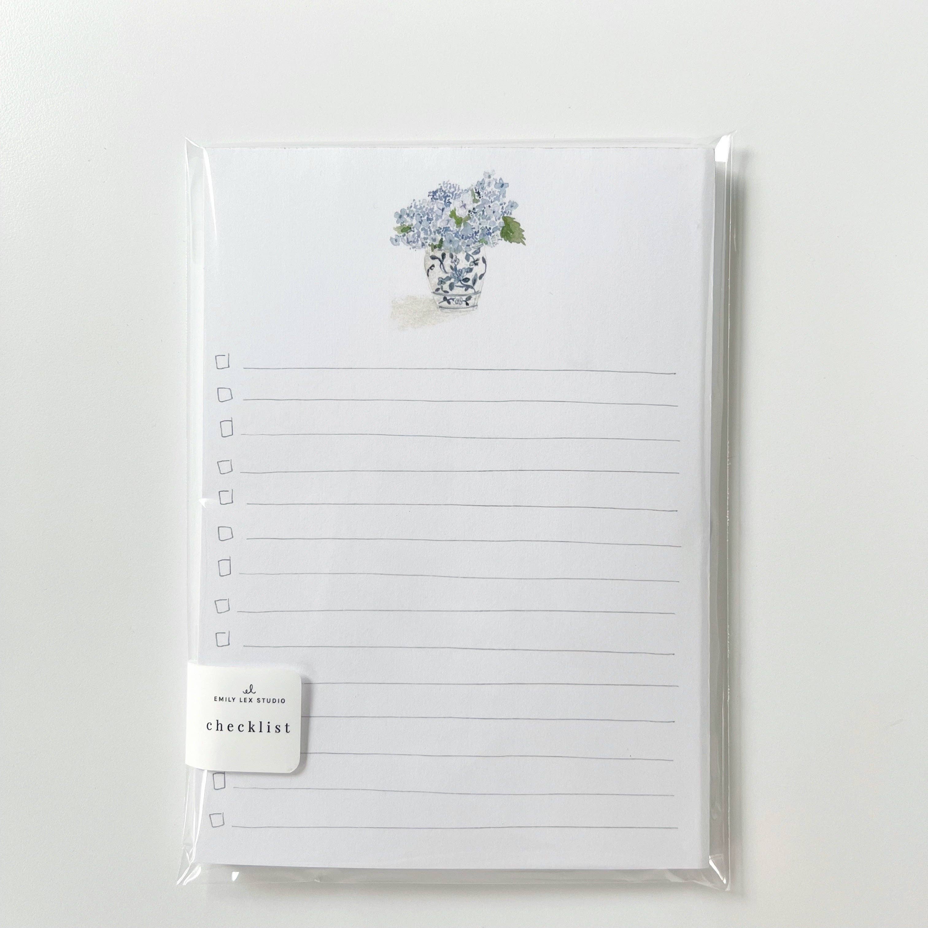 Hydrangea Checklist Notepad
