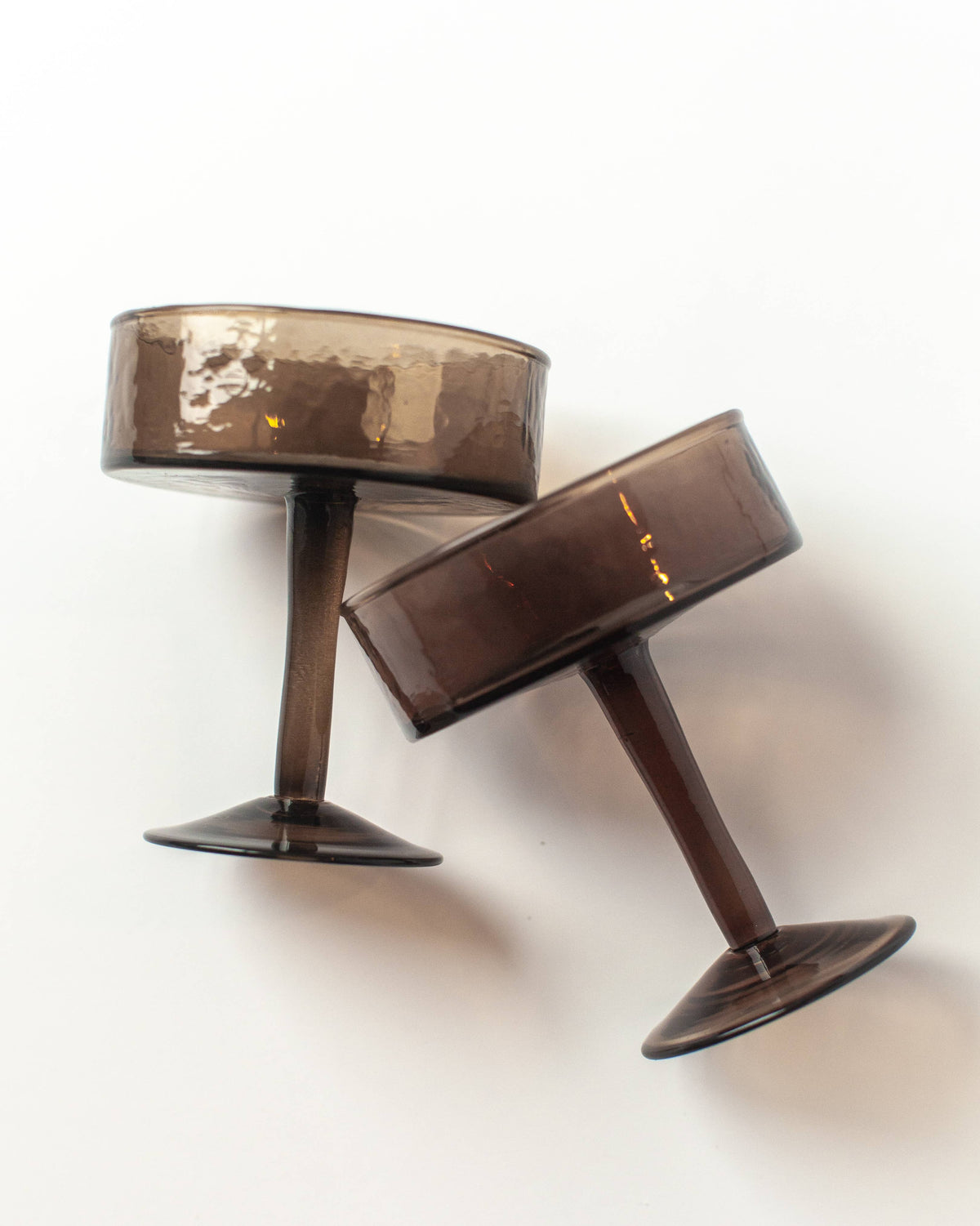 Handblown Hammered Coupe Glasses