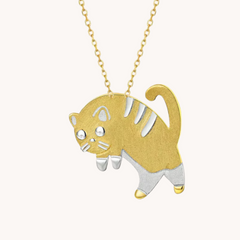 Cat Pendant With Chain