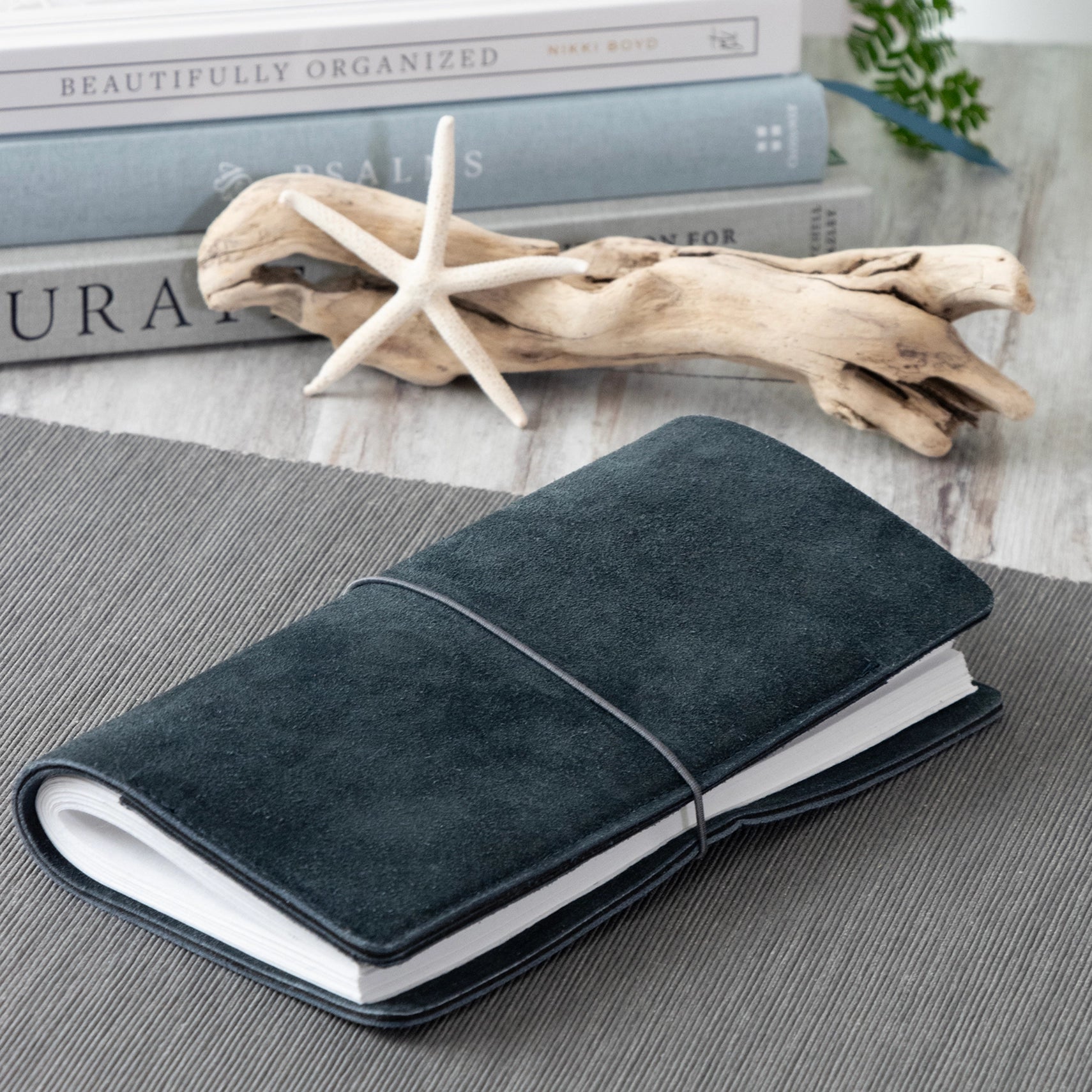 Slender Suede Leather Bound Journal