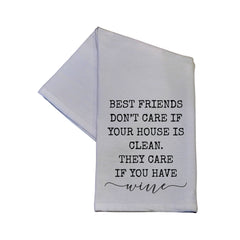 Best Friends Don't Care Funny Tea Towel