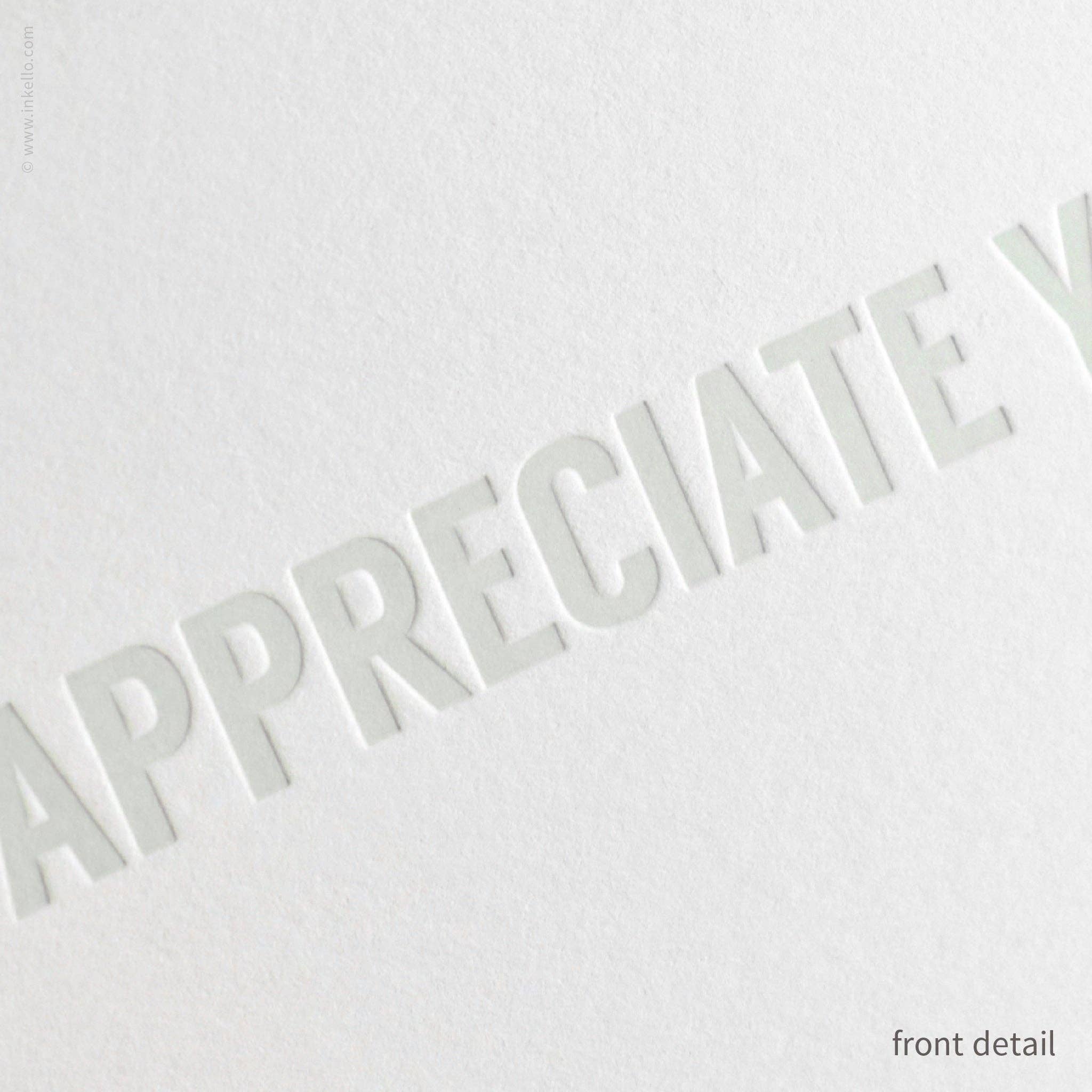 I Appreciate You Card