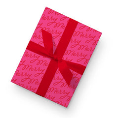 Merry Script Holiday Gift Wrap Sheet