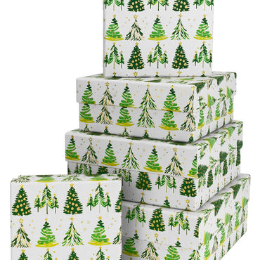 Brushstroke Trees Green Gift Boxes