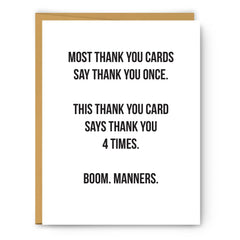 Thank You 4 Times Card