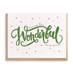 Wonderful - Letterpress Holiday Greeting Card