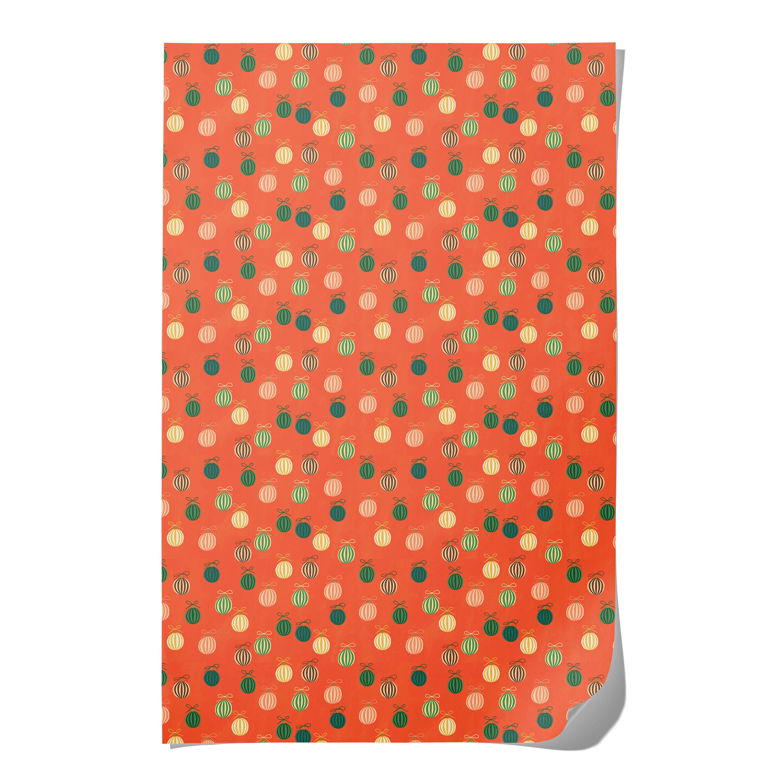 Merry Ornaments Holiday Wrapping Paper Sheet