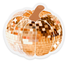 Clear Disco Ball Pumpkin Sticker