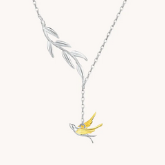 Bird And Leaves Necklace