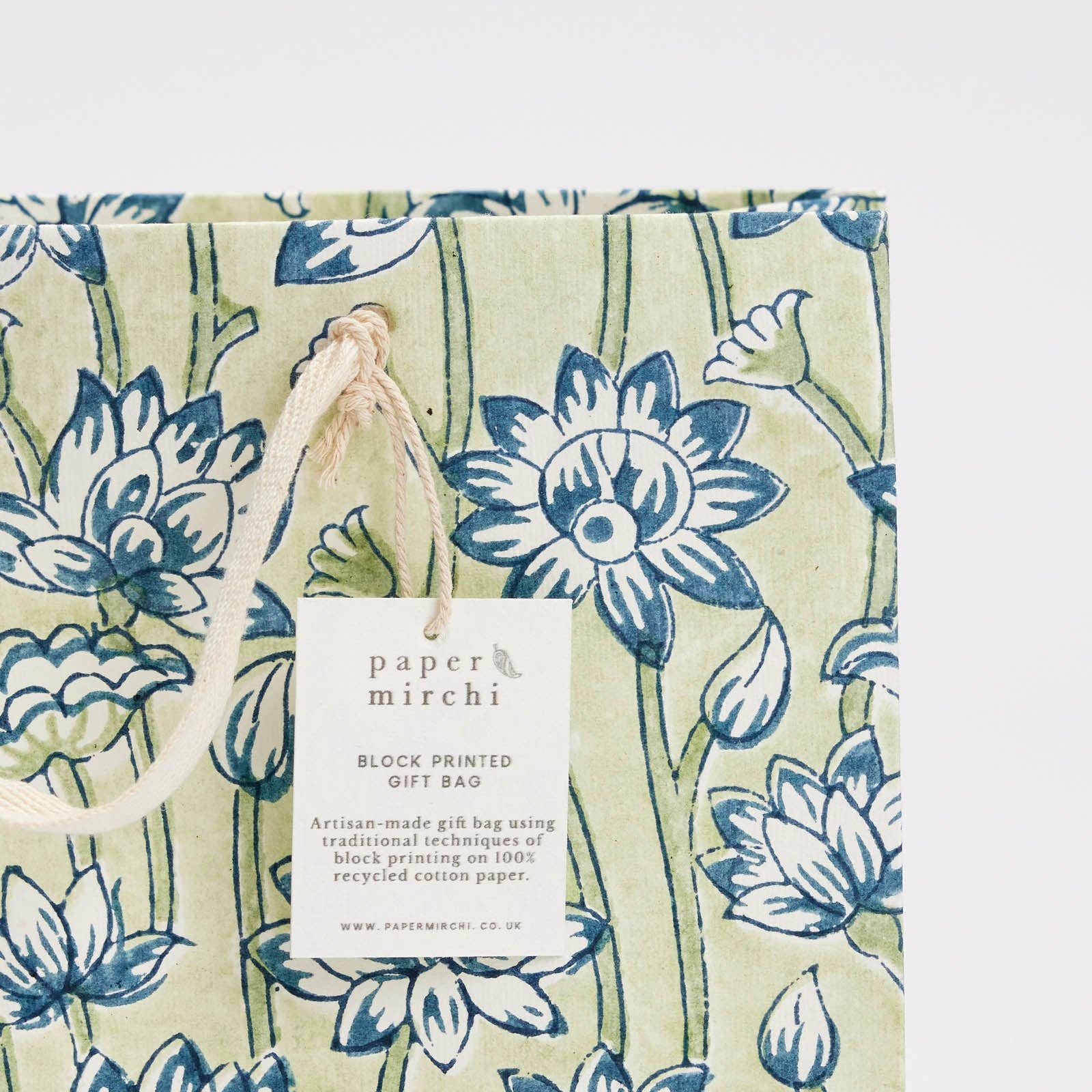 Indigo Block Printed Gift Bags